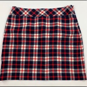 Talbots plaid skirt blue red perfect for fall